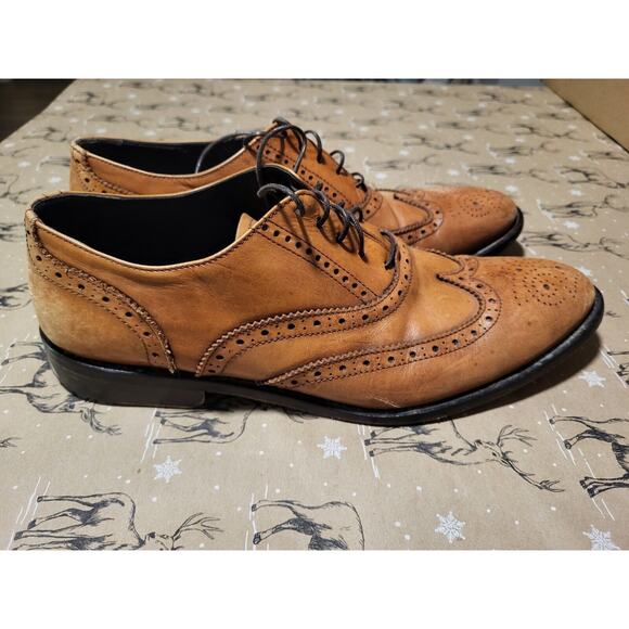 To Boot New York Adam Derrick Brown Leather Wingtip Shoes Men's 9 Italy - Picture 3 of 7